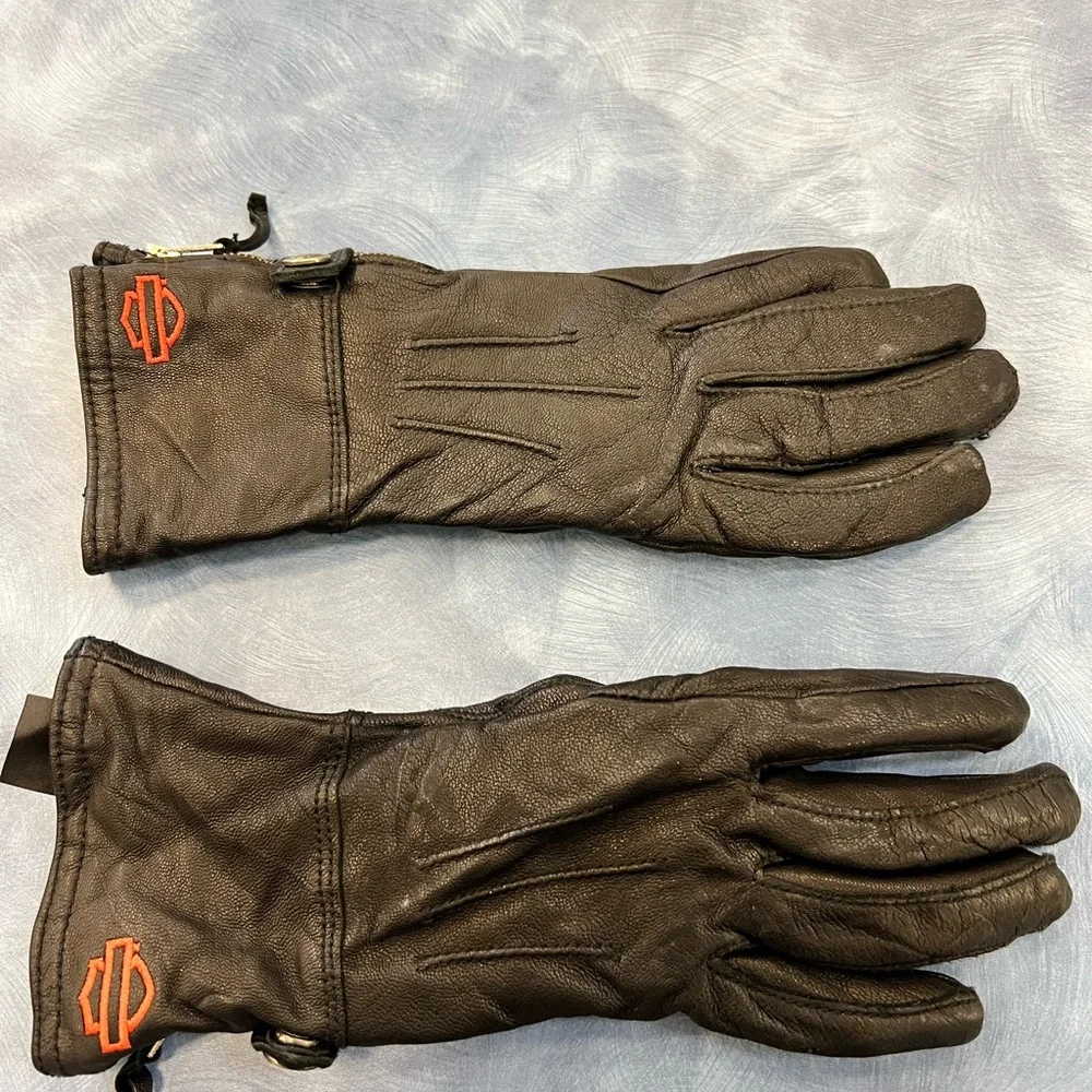Harley Davidson Black Leather Gloves XS